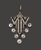 An Art Deco style colourless paste pendant