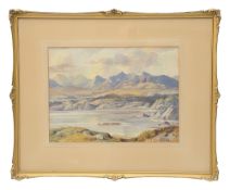 Sterling Gillespie (British, 1908 - 1993) 'The Coollins of Skye looking across Loch Eishort'