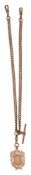 A 9ct Albert chain with fob