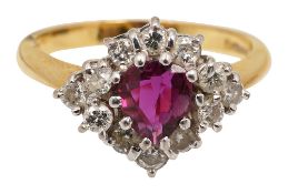 A ruby and diamond-set ring