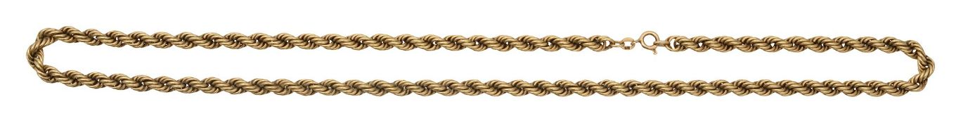 A 9ct gold multi link ropetwist neck chain