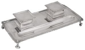A George V Scottish silver inkstand