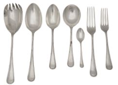 An Elizabeth II silver Carlton pattern twelve setting canteen of flatware