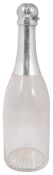 A late Victorian novelty silver mounted champagne bottle decanter