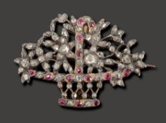 An 18th century gem-set giardinetto brooch