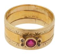 A ruby and diamond-set ring