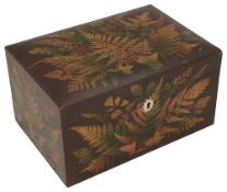 A 19th century Fernware stationery box