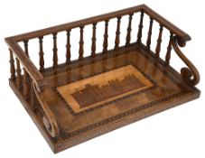 A Tunbridge Ware rosewood book stand c.1840