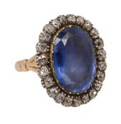 A Georgian sapphire and diamond-set cluster ring