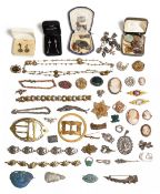 A collection of mostly early 20th century silver and costume jewellery