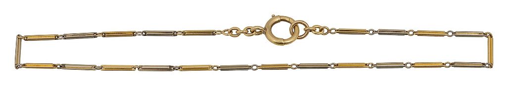 An Edwardian two coloured chain link necklace