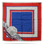 A Chanel silk scarf on a red, white and blue ground