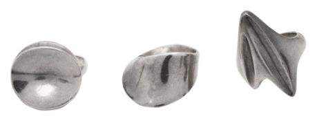 Three Georg Jensen silver rings
