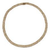 A 9ct gold fancy link necklace