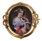 A 19th century polychrome enamel and yellow gold brooch,