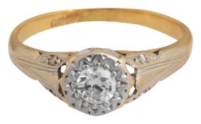 A diamond single stone ring