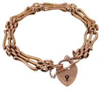 A 9ct gold gatelink bracelet