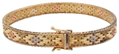 A 9ct gold tri-colour bracelet
