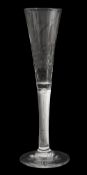 A mid 18th century airtwist ratafia glass or flute c.1760