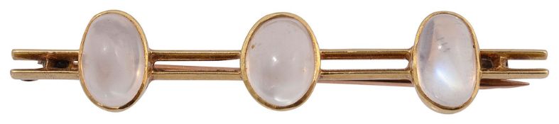 An Edwardian moonstone bar brooch