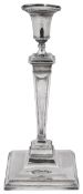 A George III silver Neoclassical Adam style candlestick
