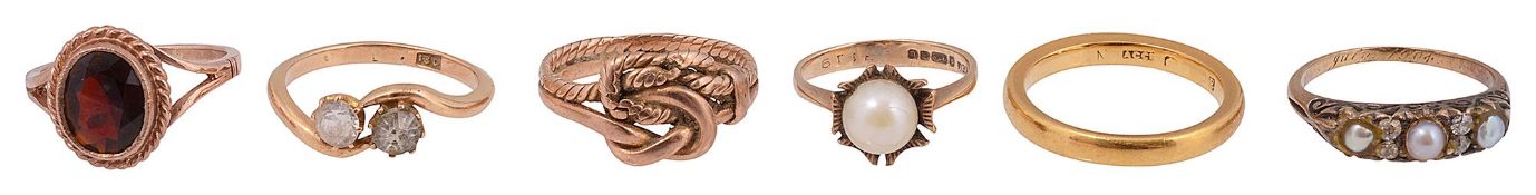 A small group of assorted rings