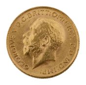 A George V full sovereign, 1913