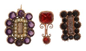 Three 19th century brooches: