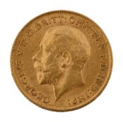 A George V gold half sovereign, 1911