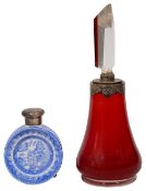 Sampson Mordan. A late Victorian novelty silver topped ceramic scent