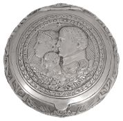 An early 20th C German Hanau .800 silver Napoleon tobacco box