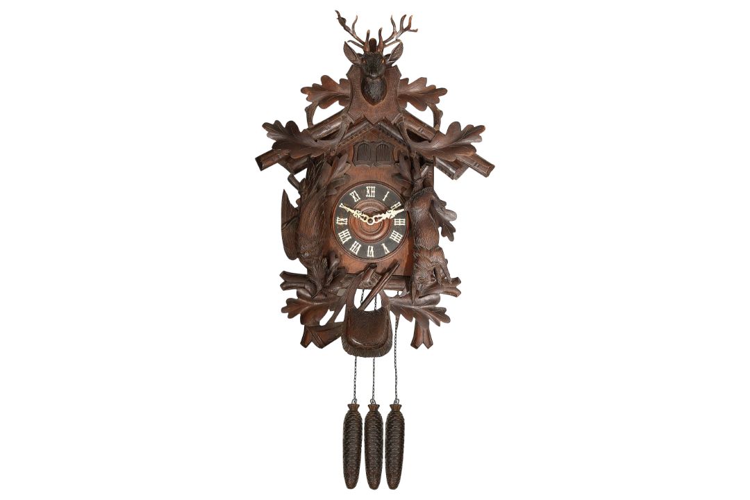 A large Swiss black forest cuckoo automaton wall clock c.1900