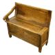 A small walnut box seat settle, Continental - Image 1 of 5