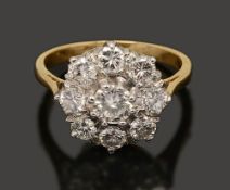 A diamond-set cluster ring