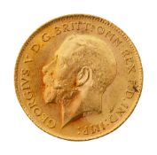 A George V half sovereign, 1915