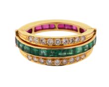 A gem-set eternity swivel ring