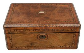 A Victorian figured walnut writing slope