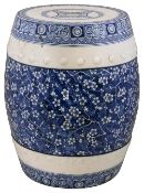 A late 19th century Minton blue and white garden seat