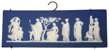 A 19th Century blue Jasperware plaque