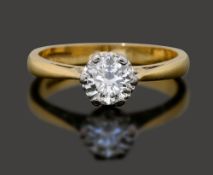 A diamond single stone ring