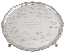 A George V silver presentation salver