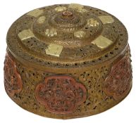 A 19th century Tibetan repousse copper covered box