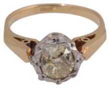 A diamond single stone ring