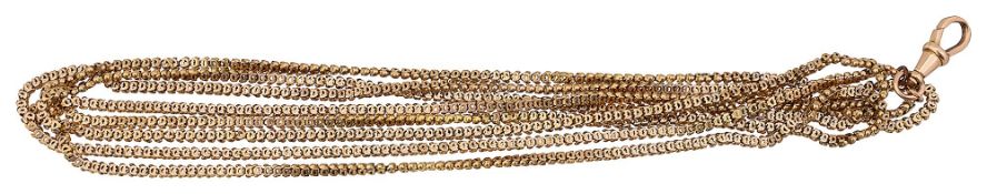 A Victorian 9ct gold articulated fancy square link guard chain