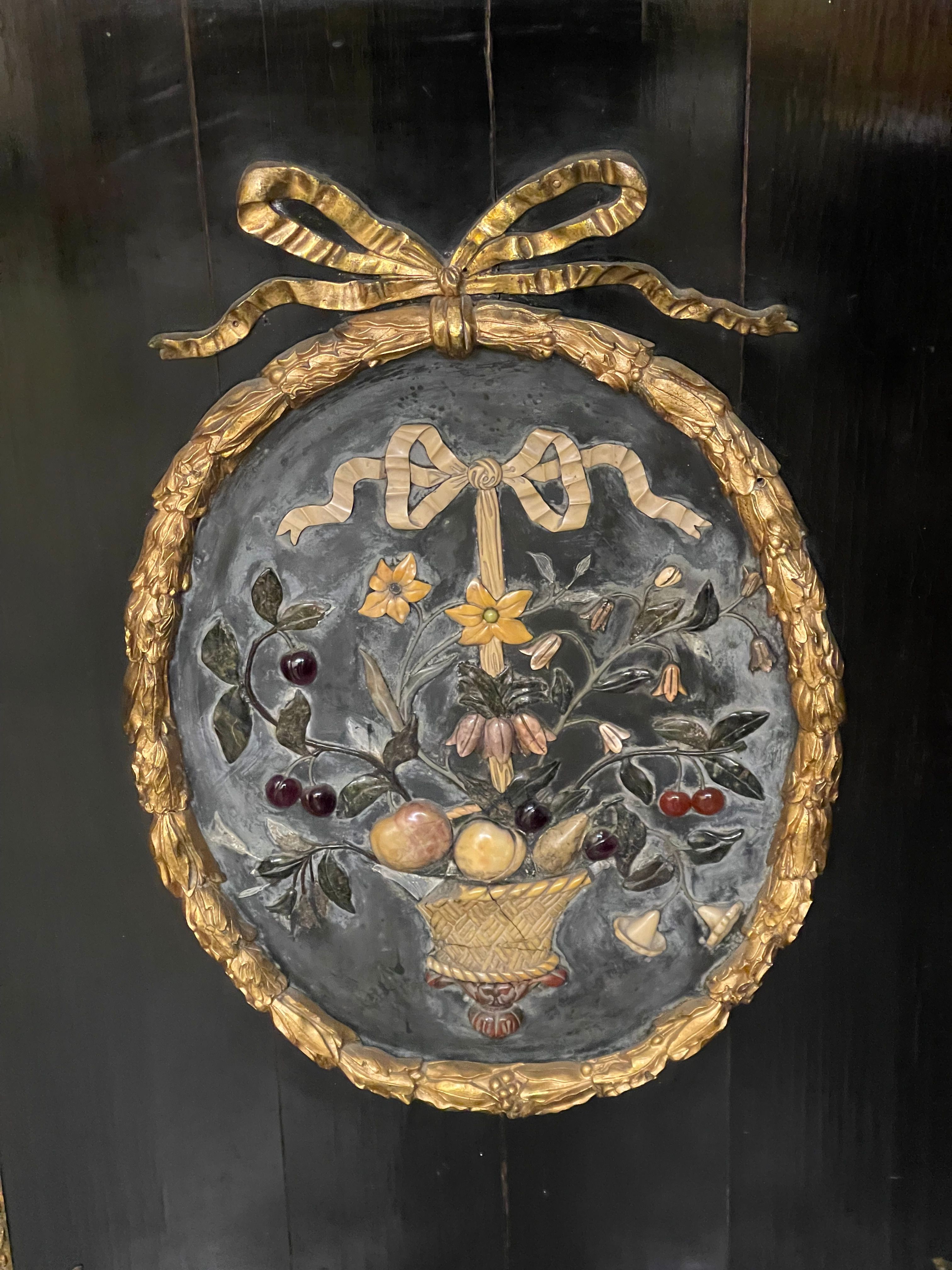 A Napoleon III ebonised hardstone cabinet - Image 4 of 9