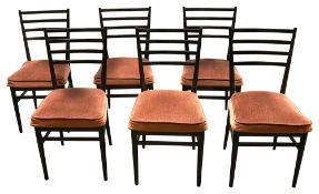 A set of six Meredew ebonised dining chairs