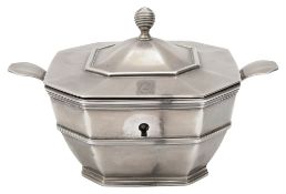 A late Victorian silver tea caddy