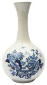 A English Delft blue and white chinoiserie guglet bottle vase