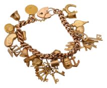 A 9ct gold charm bracelet