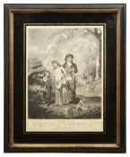 A set of black and white mezzotints of the four seasons